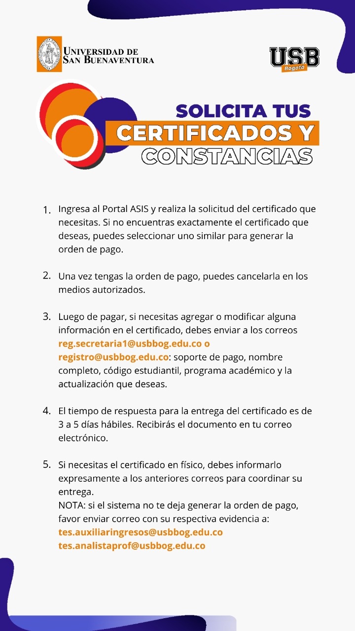 Solicitud de certificados académicos